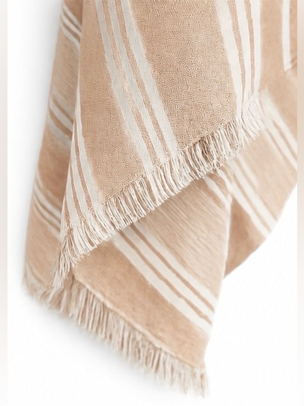 Nordstrom Beige & White Striped Gauze Ruana Cover-Up | One Size | NWT 🤎🏝️ - Picture 7 of 8